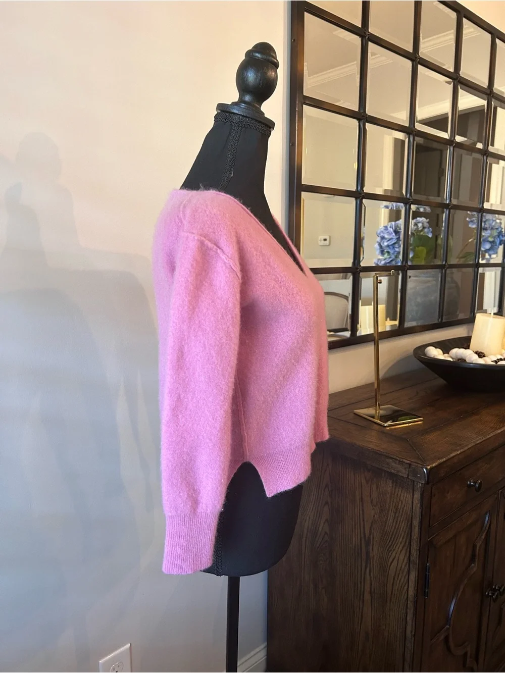 Free People pink cashmere cropped sweater